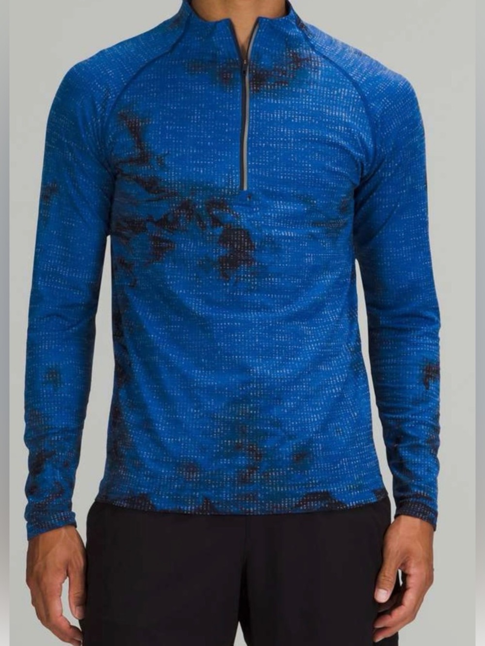 LULULEMON Metal Vent Tech 1/2 Zip 2.0 Marble Dye Blue Pullover Reflective Men M